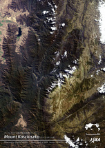 だいちから見た世界の都市 コジオスコ山：衛星画像（ポスター仕上げ）