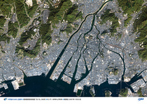 だいちから見た日本の都市 広島市周辺：衛星画像（ポスター仕上げ）