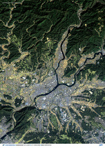 だいちから見た日本の都市 美濃加茂市周辺：衛星画像（ポスター仕上げ）