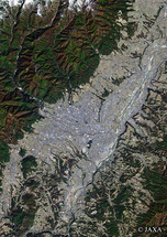 だいちから見た日本の都市 飯田市周辺：衛星画像