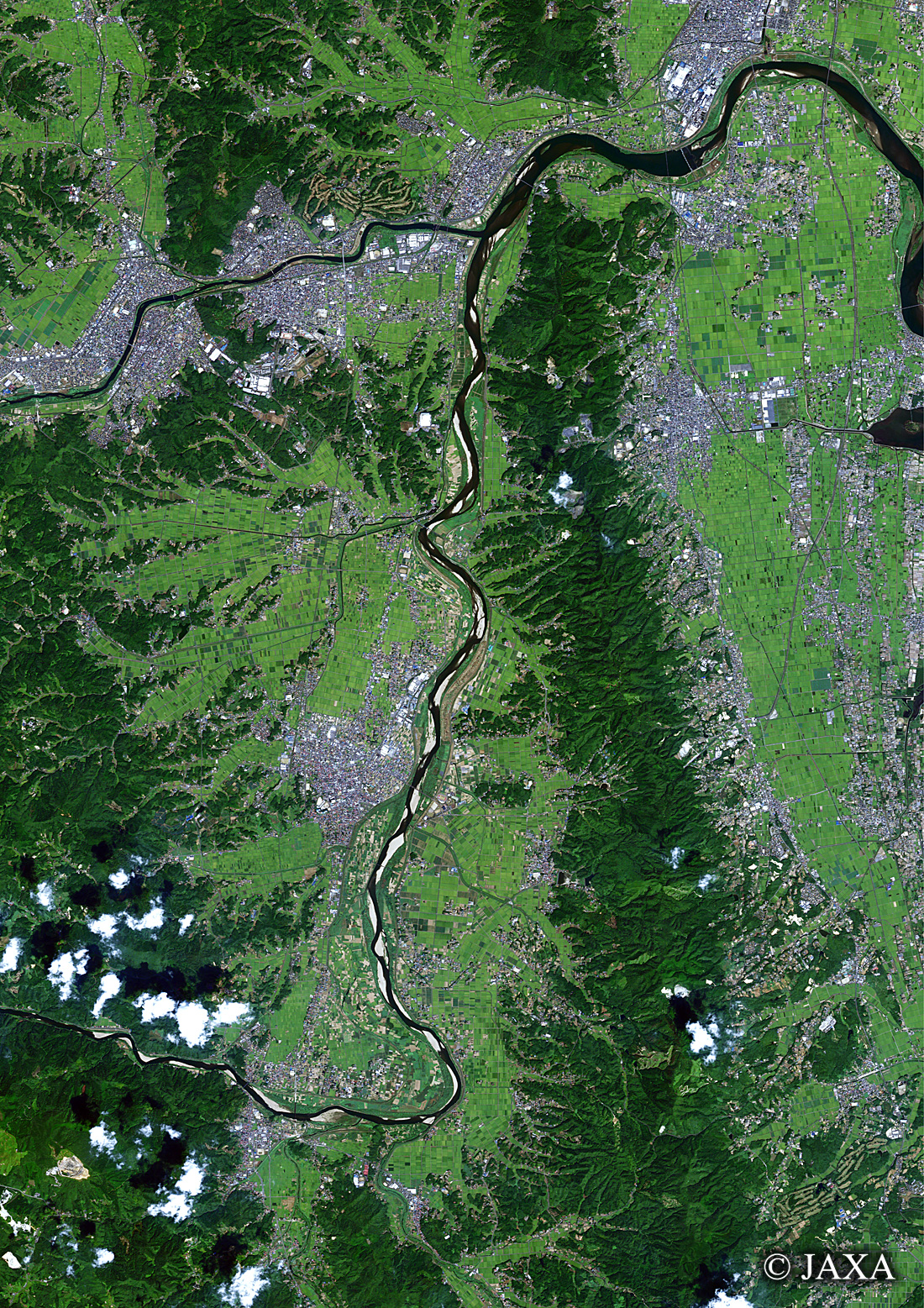 だいちから見た日本の都市 角田市周辺:衛星画像