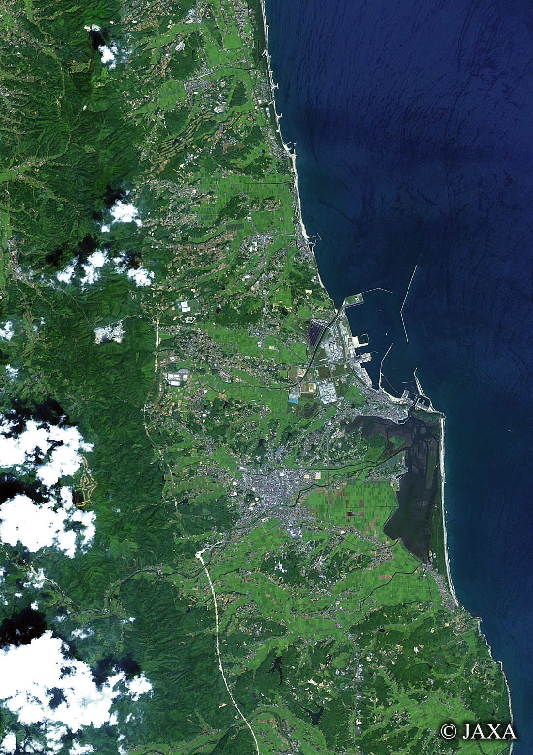 だいちから見た日本の都市 相馬市周辺:衛星画像