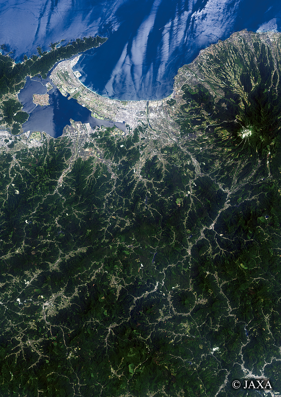 だいちから見た日本の都市 米子市周辺:衛星画像
