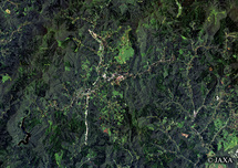 だいちから見た日本の都市 庄原市高野町周辺：衛星画像