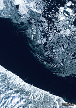 だいちから見た日本の都市 オホーツク海の流氷：衛星画像