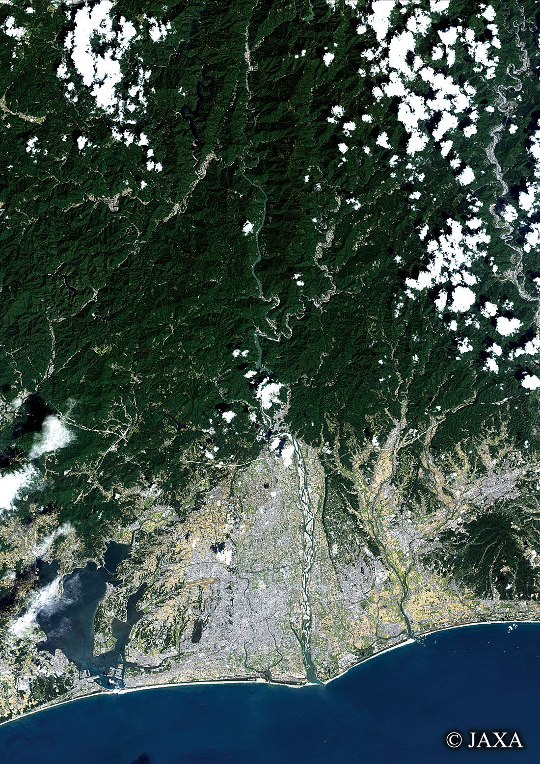 だいちから見た日本の都市 浜松市周辺:衛星画像
