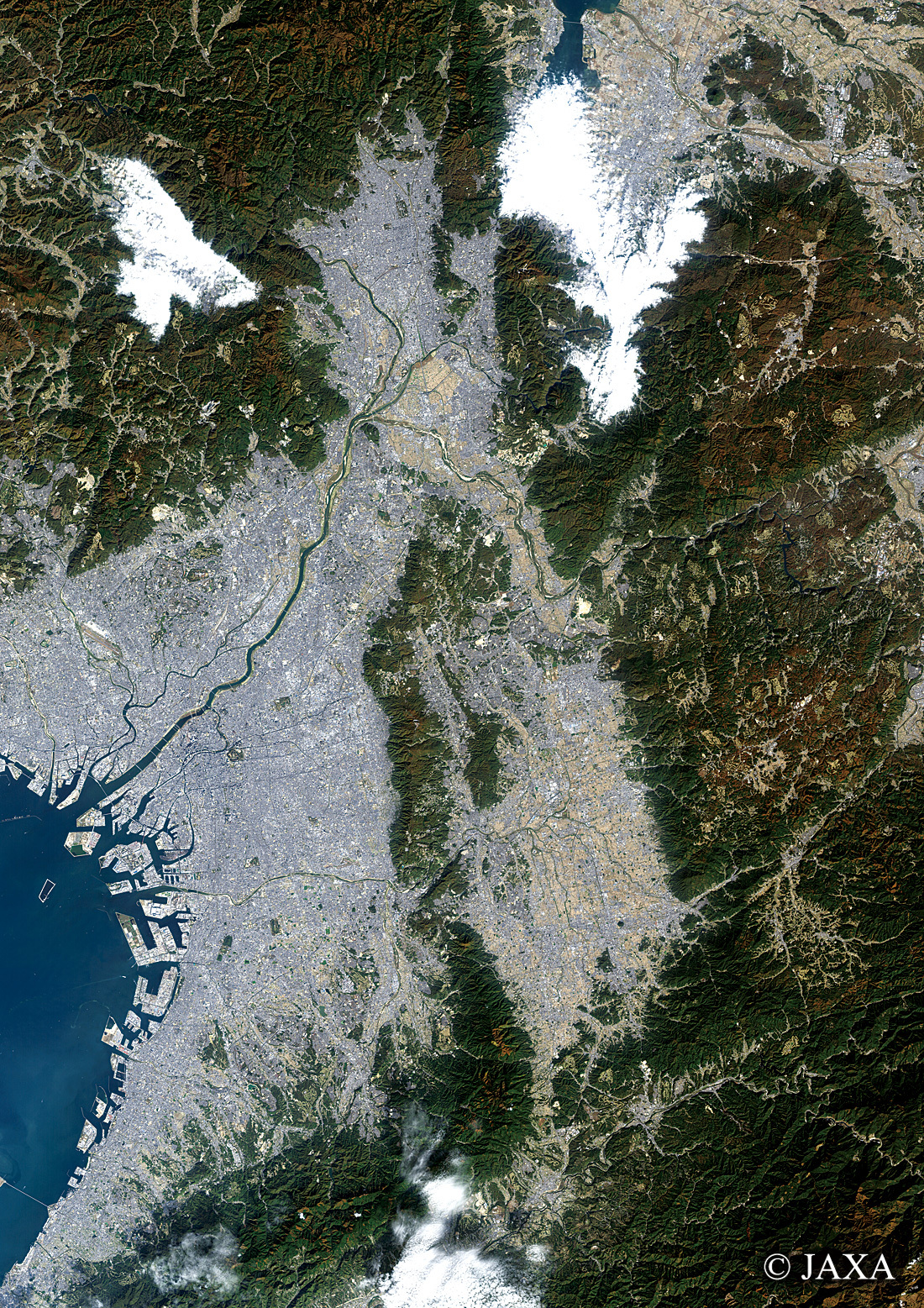 だいちから見た日本の都市 近畿地方:衛星画像