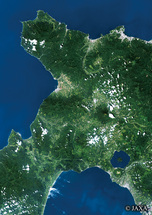 だいちから見た日本の都市 道央道南地方：衛星画像