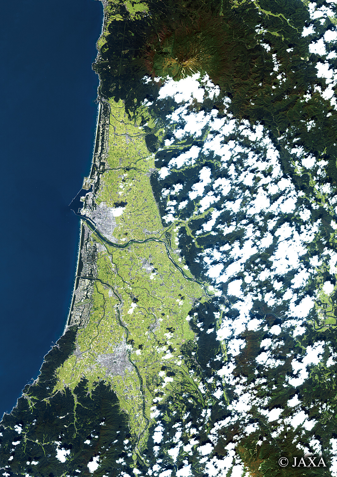 だいちから見た日本の都市 庄内平野:衛星画像