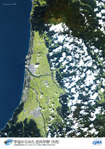 だいちから見た日本の都市 庄内平野：衛星画像（ポスター仕上げ）
