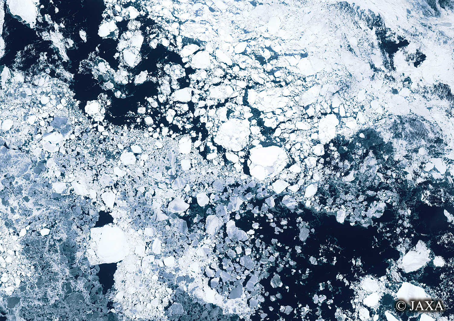 だいちから見た日本の都市 オホーツク海の流氷:衛星画像