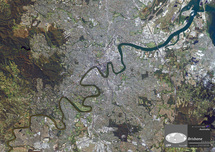 だいちから見た世界の都市 ブリスベン：衛星画像（ポスター仕上げ）
