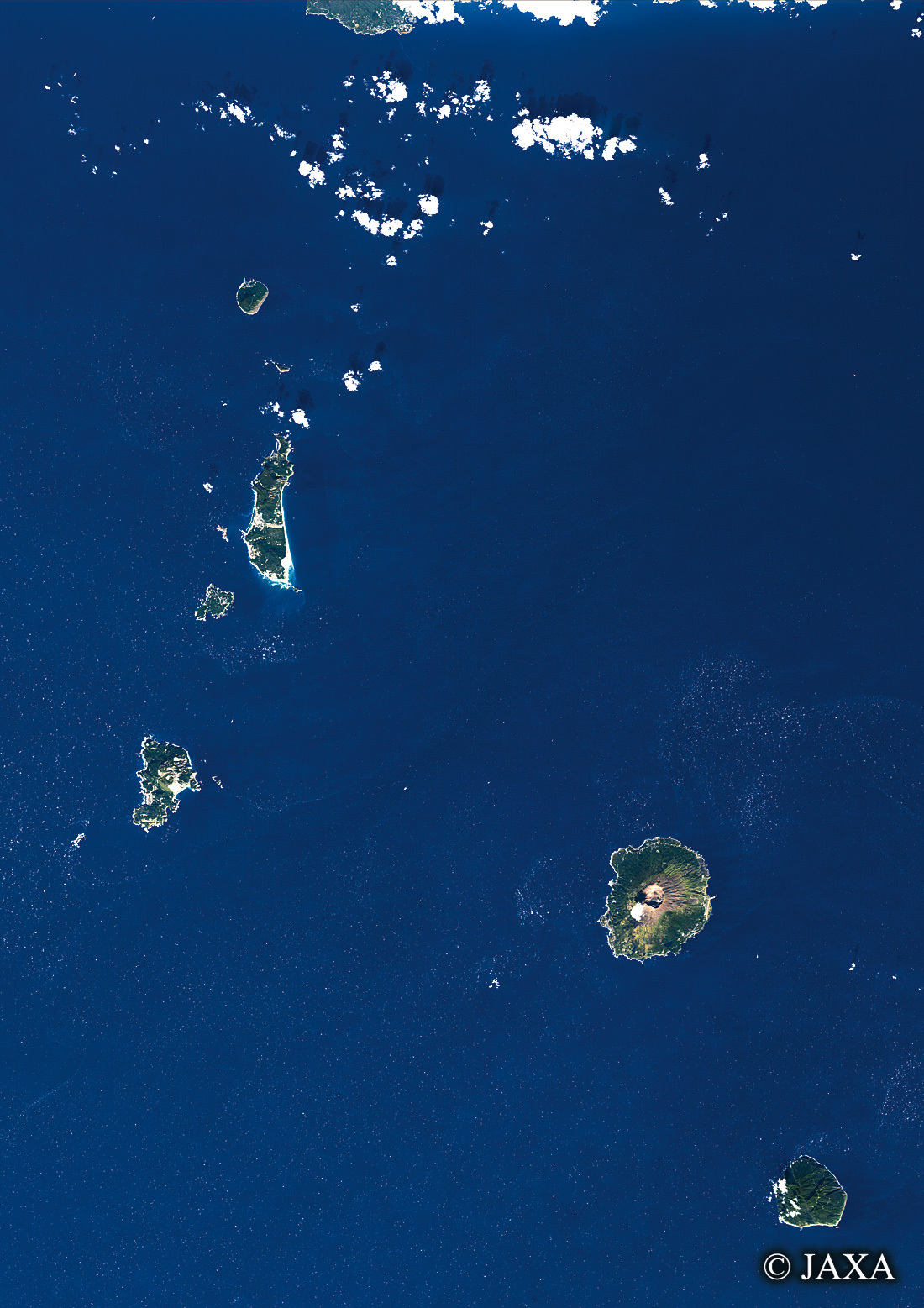 だいちから見た日本の都市 伊豆諸島:衛星画像