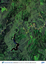 だいちから見た日本の都市 庄原市高野町周辺：衛星画像（ポスター仕上げ）