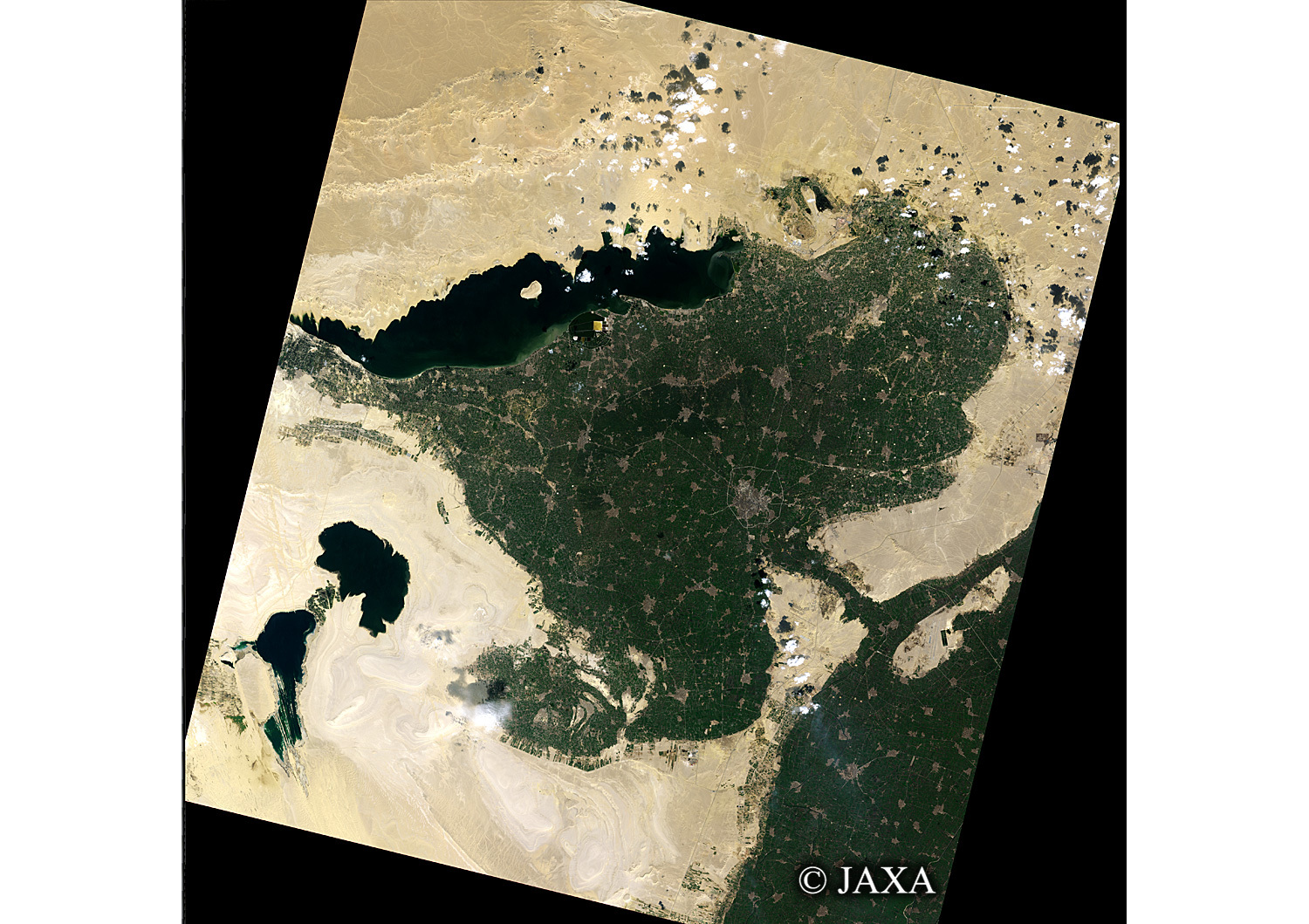 だいちから見た世界の都市 カイロ南部 ファイユーム:衛星画像