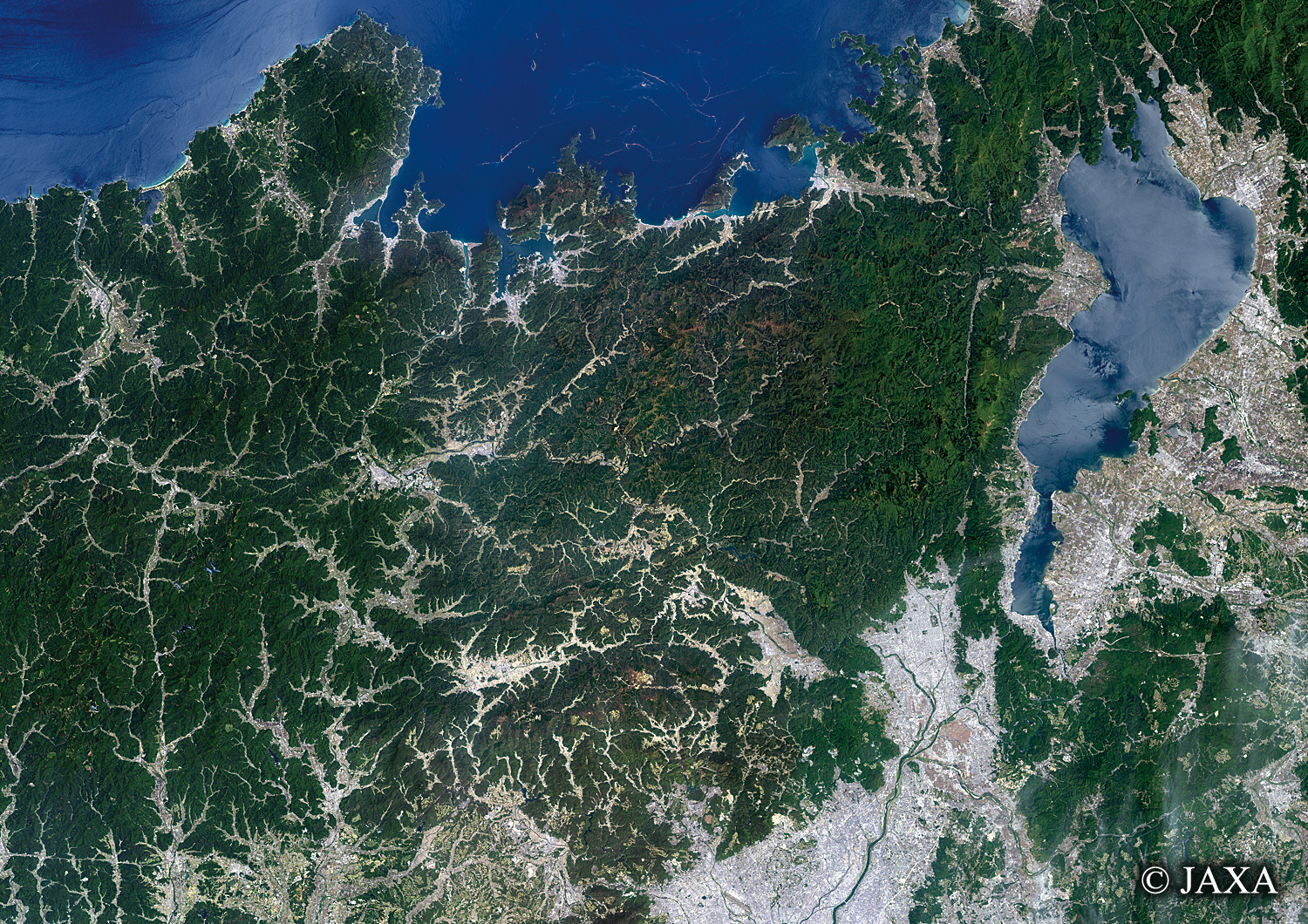 だいちから見た日本の都市 京都全域:衛星画像