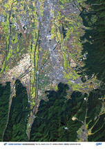 だいちから見た日本の都市 塩尻市：衛星画像（ポスター仕上げ）