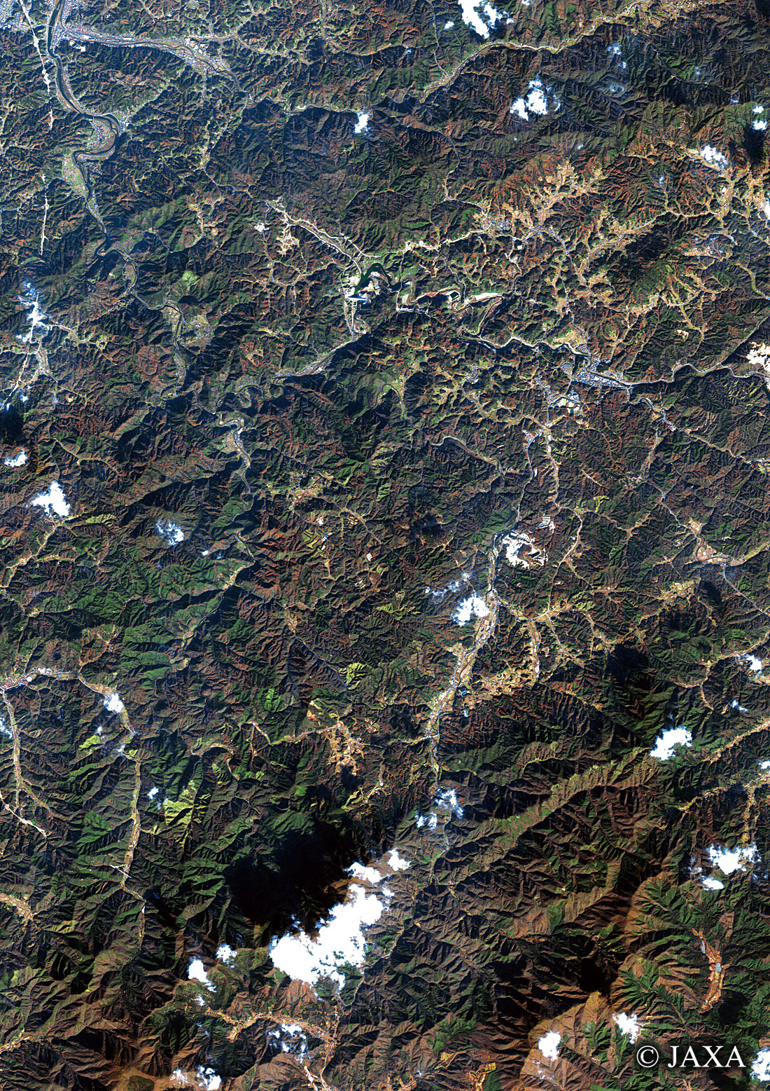 だいちから見た日本の都市 奥出雲町:衛星画像