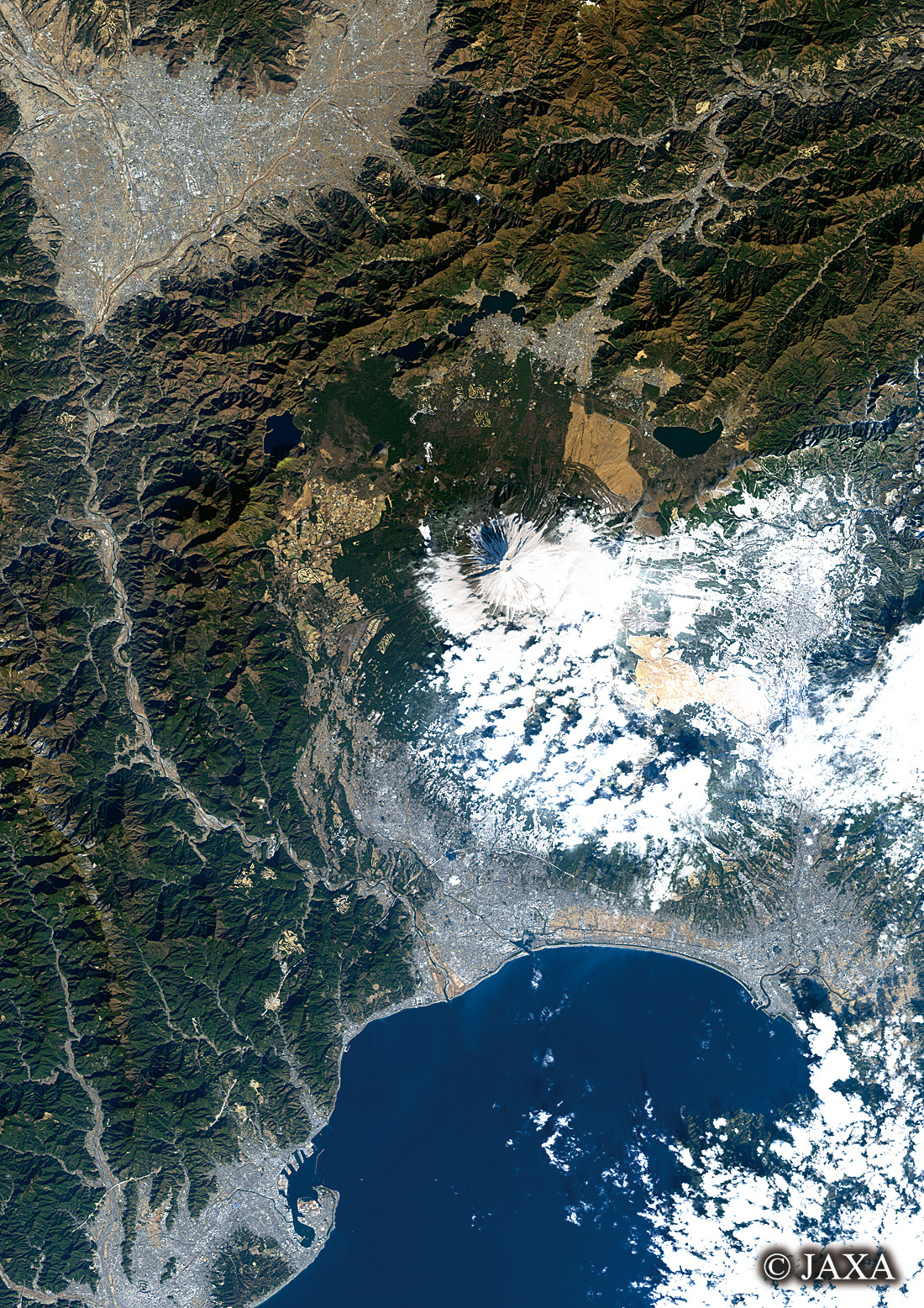 だいちから見た日本の都市 富士山:衛星画像