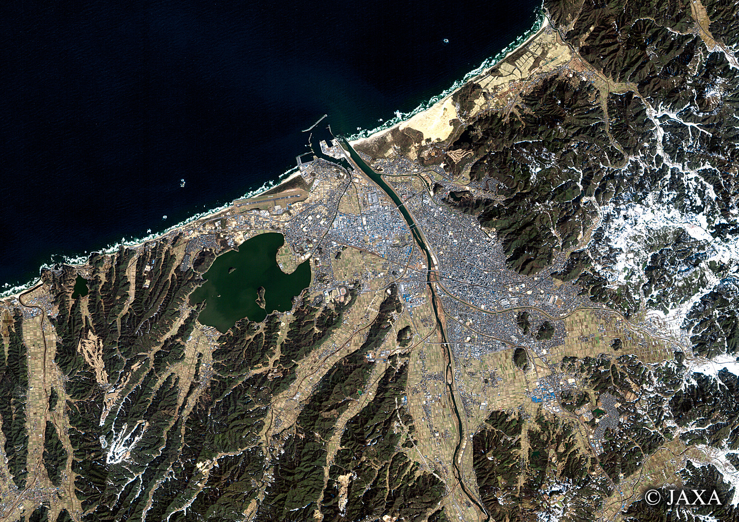 だいちから見た日本の都市 鳥取市:衛星画像