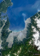 だいちから見た日本の都市 富山県周辺：衛星画像