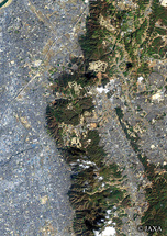 だいちから見た日本の都市 奈良県生駒市周辺：衛星画像