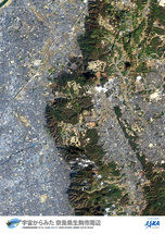 だいちから見た日本の都市 奈良県生駒市周辺：衛星画像（ポスター仕上げ）