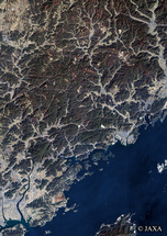 だいちから見た日本の都市 赤穂市・備前市・上郡町周辺：衛星画像