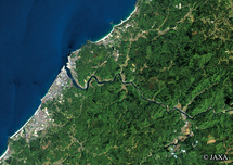 だいちから見た日本の都市 島根県江津市周辺：衛星画像