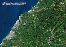だいちから見た日本の都市 島根県江津市周辺：衛星画像（ポスター仕上げ）
