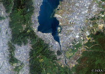 だいちから見た日本の都市 滋賀県大津市周辺：衛星画像