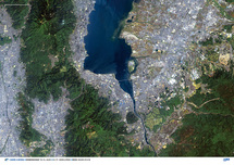 だいちから見た日本の都市 滋賀県大津市周辺：衛星画像（ポスター仕上げ）