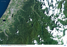 だいちから見た日本の都市 石川県小松市周辺：衛星画像（ポスター仕上げ）