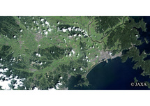 だいちから見た日本の都市 震災前の石巻市-東松島市：衛星画像
