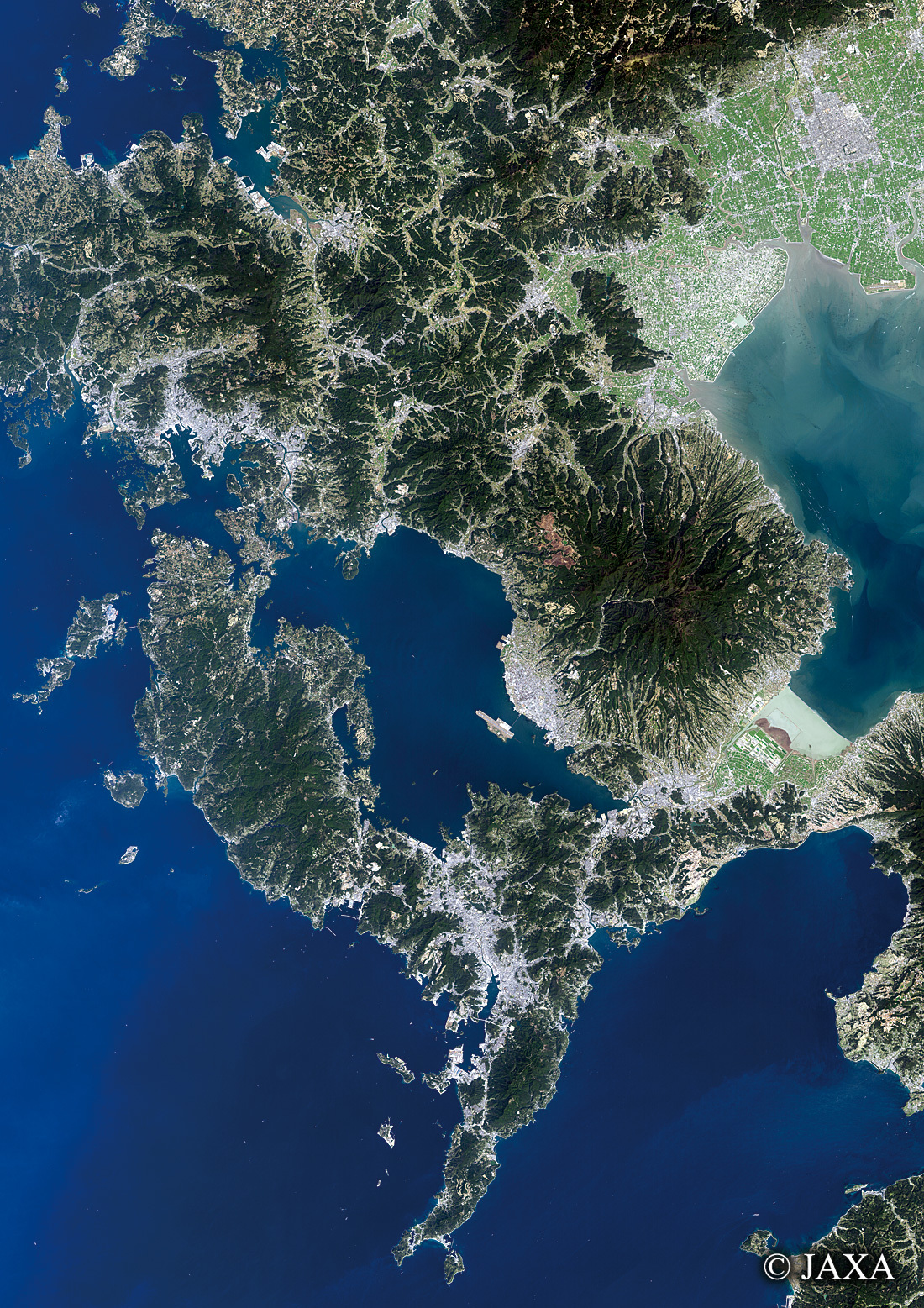 だいちから見た日本の都市 長崎県:衛星画像