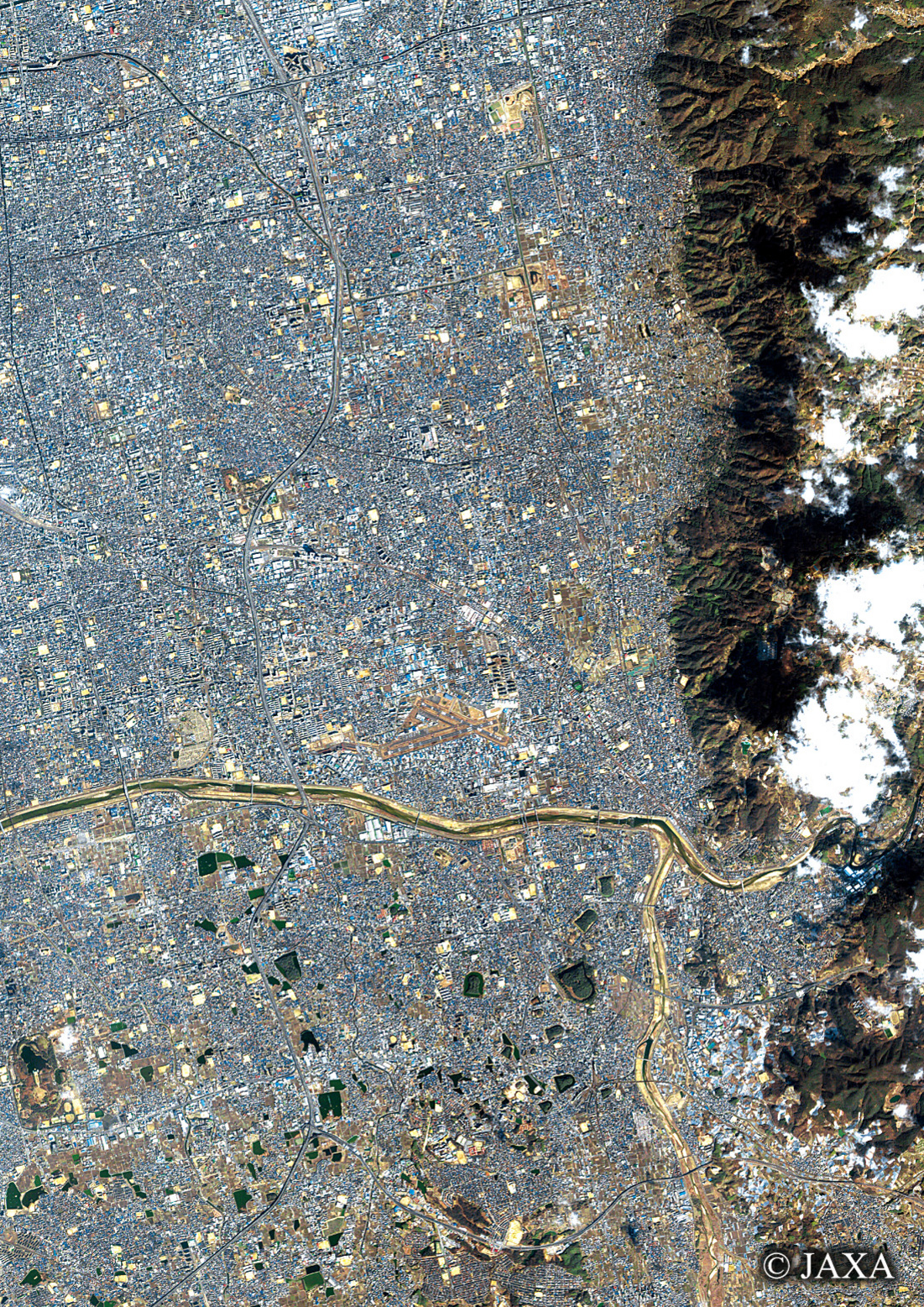 だいちから見た日本の都市 八尾市:衛星画像