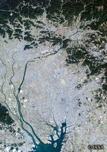 だいちから見た日本の都市 濃尾平野：衛星画像