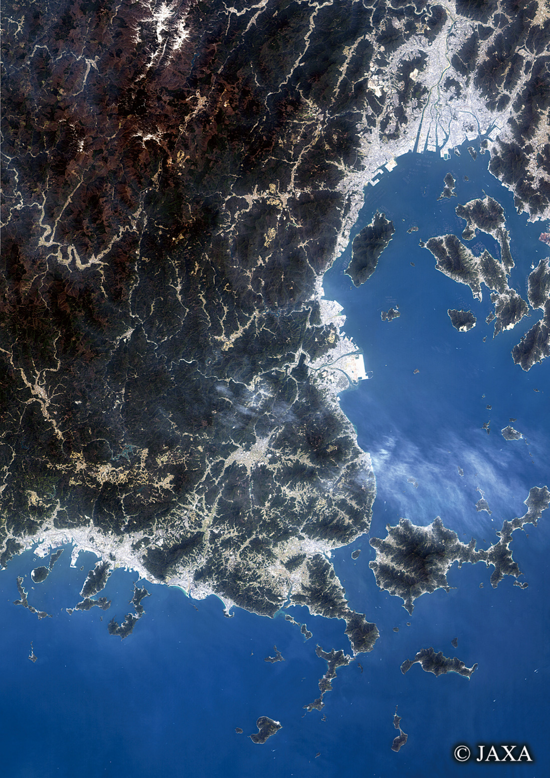 だいちから見た日本の都市 岩国市周辺:衛星画像