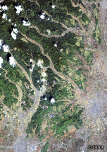 だいちから見た日本の都市 足尾山地南東部周辺：衛星画像