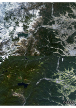 だいちから見た日本の都市 日光の春・夏：衛星画像