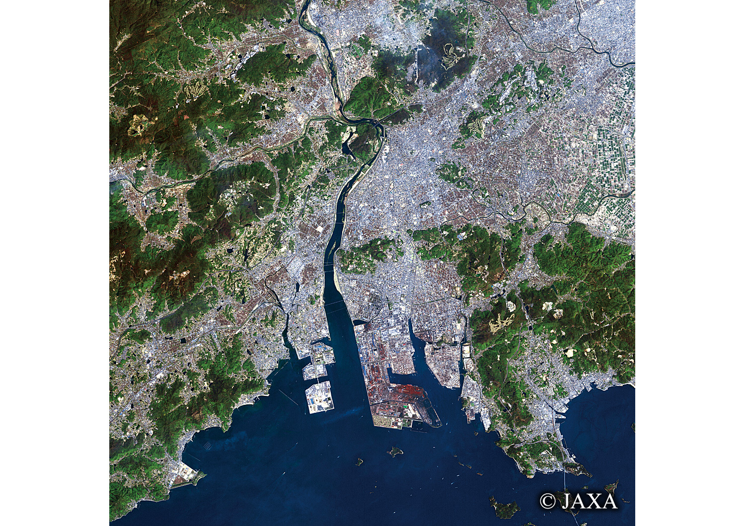 だいちから見た日本の都市 倉敷市:衛星画像