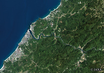 だいちから見た日本の都市 江津市：衛星画像