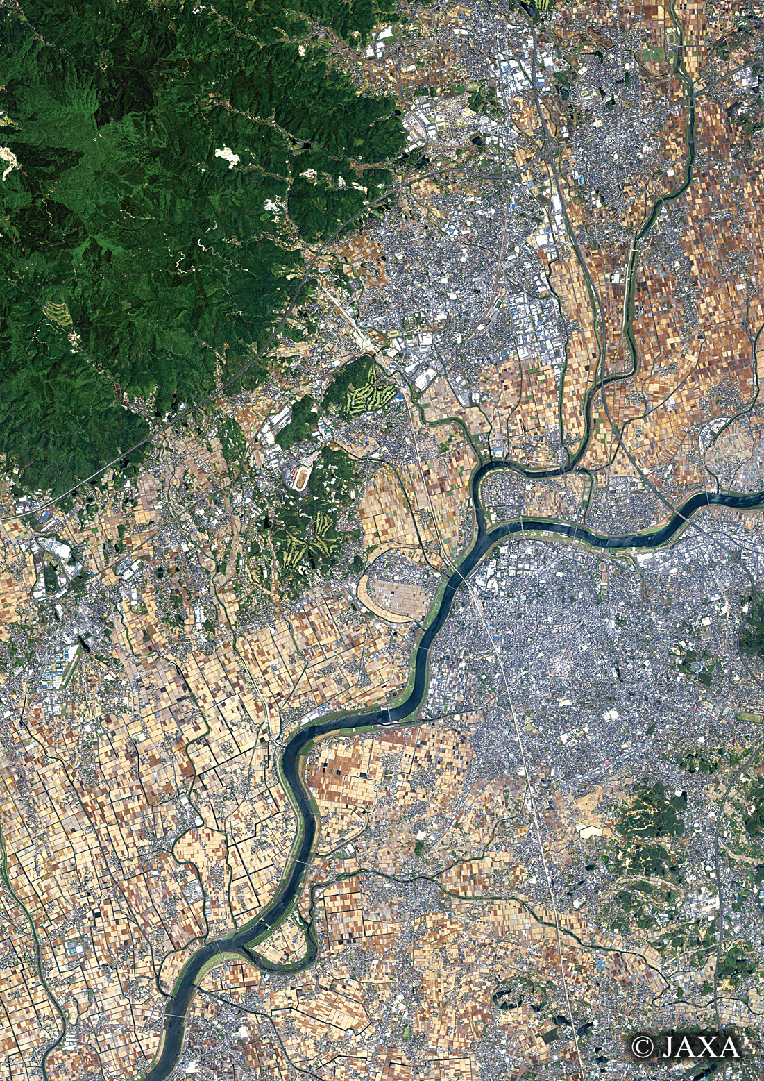 だいちから見た日本の都市 鳥栖市:衛星画像