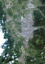 だいちから見た日本の都市 山形市：衛星画像