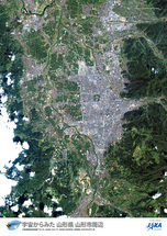 だいちから見た日本の都市 山形市：衛星画像（ポスター仕上げ）