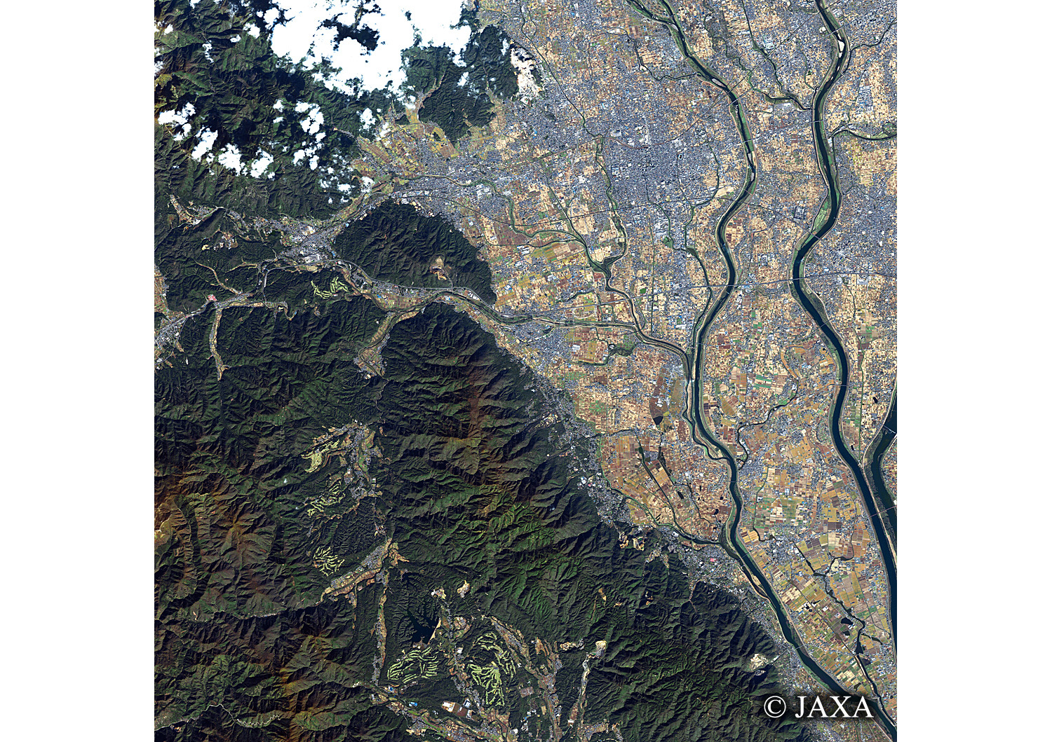 だいちから見た日本の都市 大垣市:衛星画像