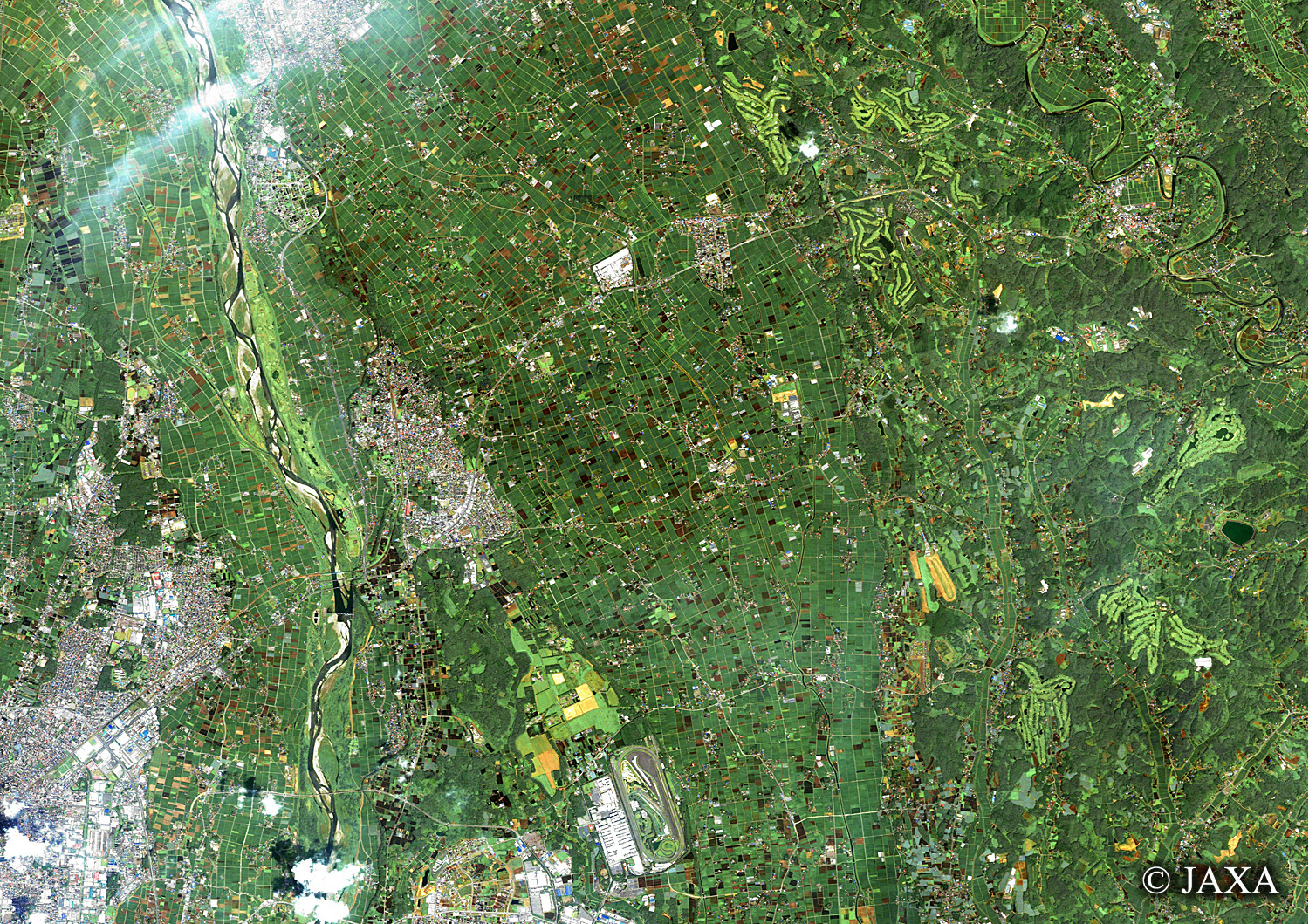 だいちから見た日本の都市 高根沢町:衛星画像
