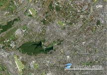 だいちから見た日本の都市 所沢市：衛星画像（ポスター仕上げ）