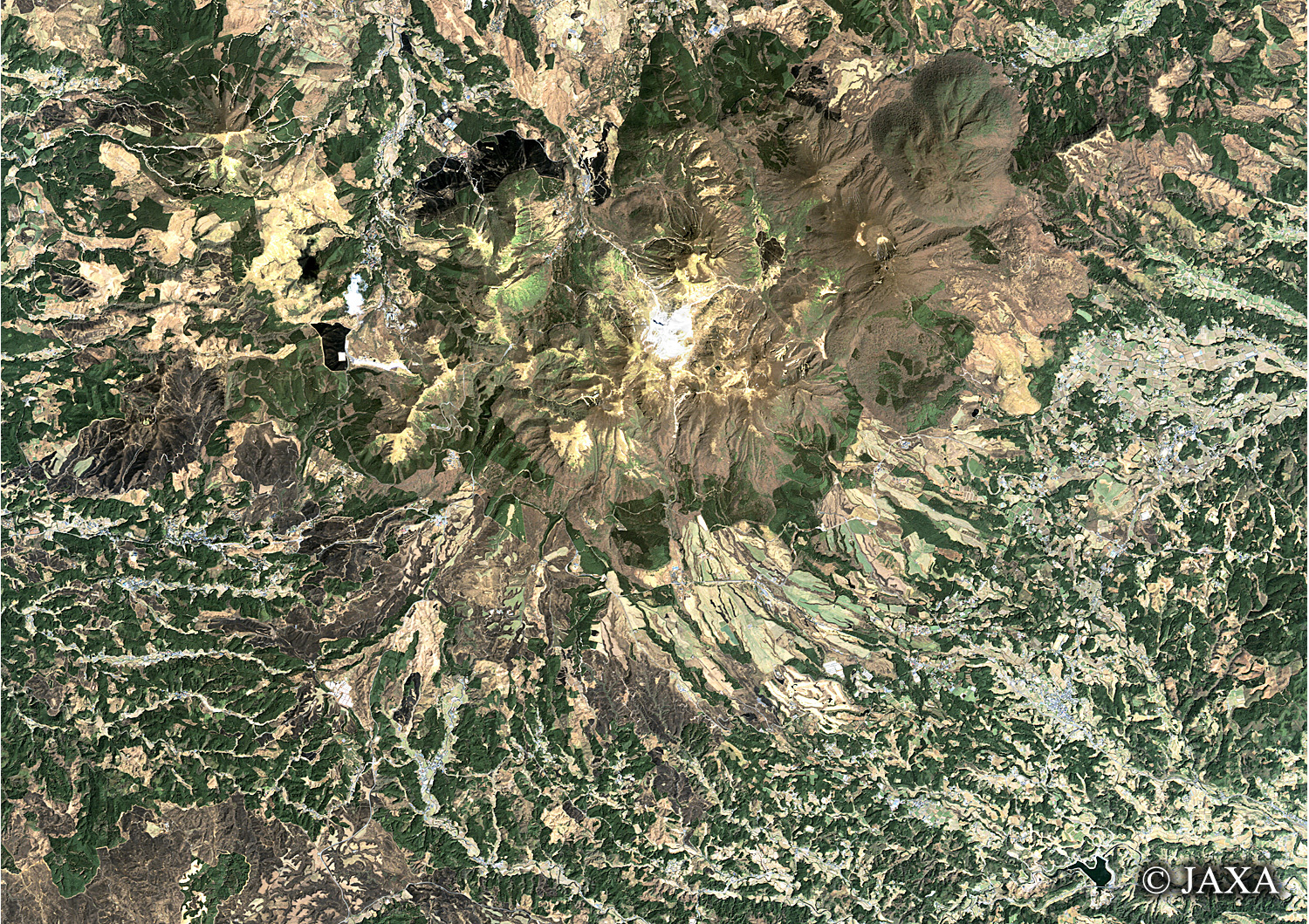 だいちから見た日本の都市 久住連山:衛星画像