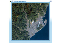 だいちから見た日本の都市 静岡市：衛星画像（ポスター仕上げ）